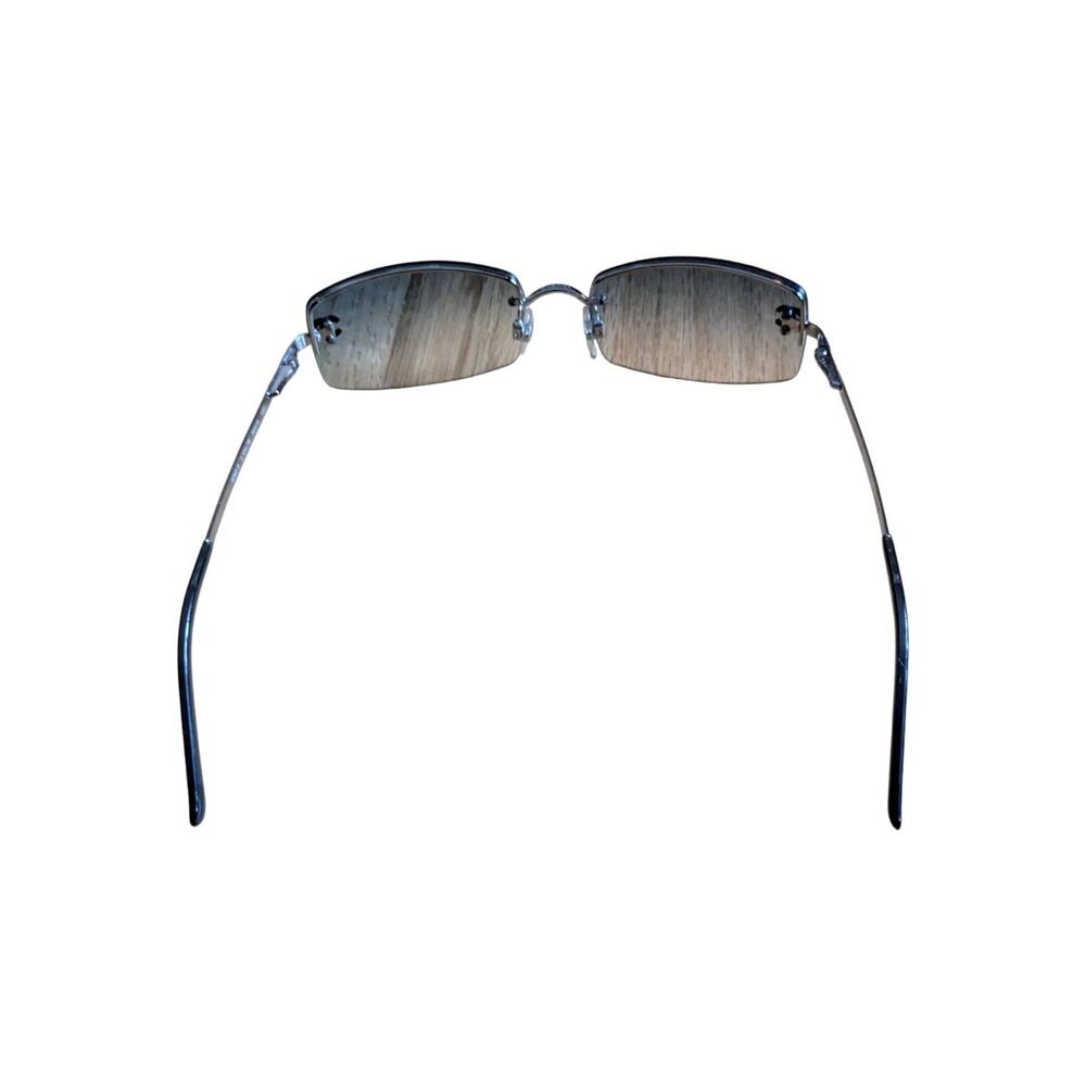 Vintage Chanel Sunglasses Womens Rimless Lens Crystal CC Logo Italy Y2K Eyewear - Picture 6 of 16